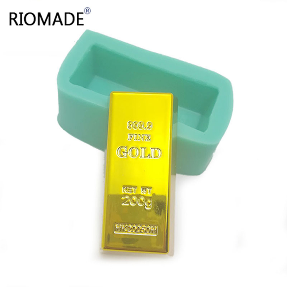 Candle Molds - Gold Brick Shape Silicone Mold Cake