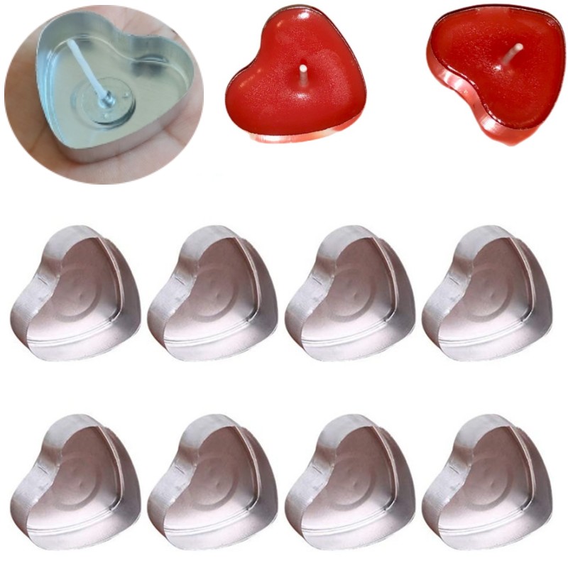 100 Sets Heart shaped Empty Al - огляд і ціна Candle Containers