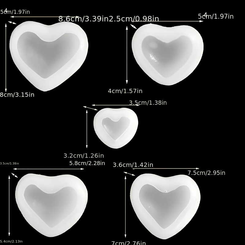 5pcs Heart-Shaped Gypsum Candl - огляд і ціна Candle Molds