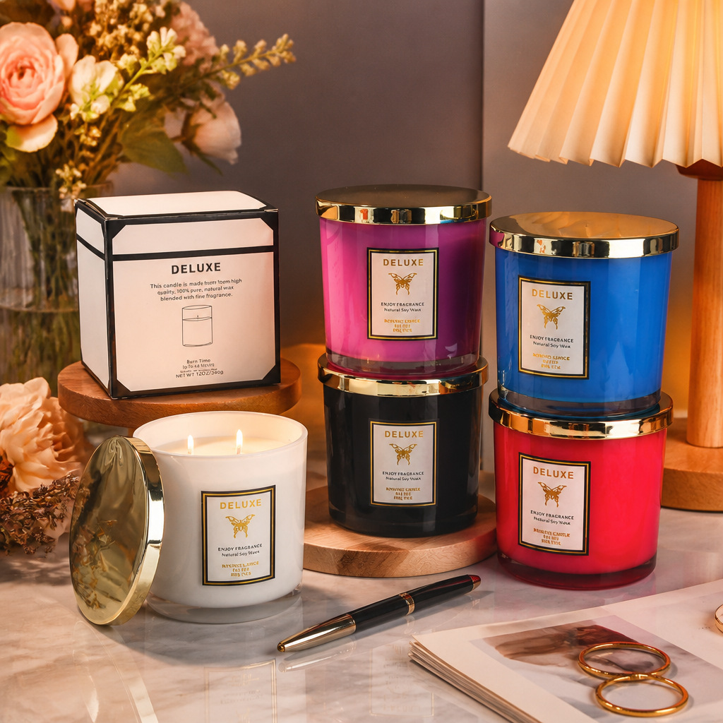 400G gold cover glass scented  - огляд і ціна Soy Wax