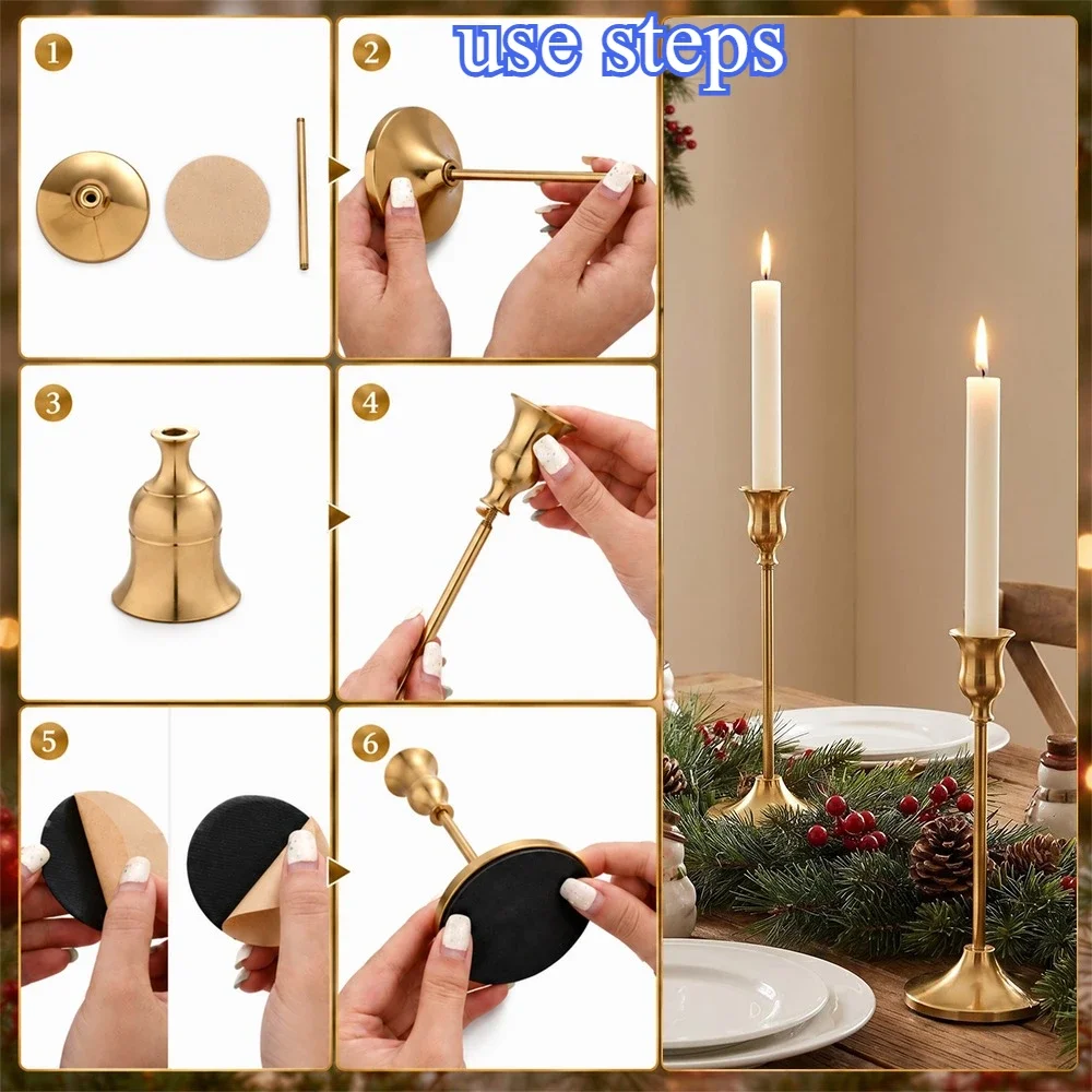 6 Sets Candle Holders Vintage  - огляд і ціна Silk Candle