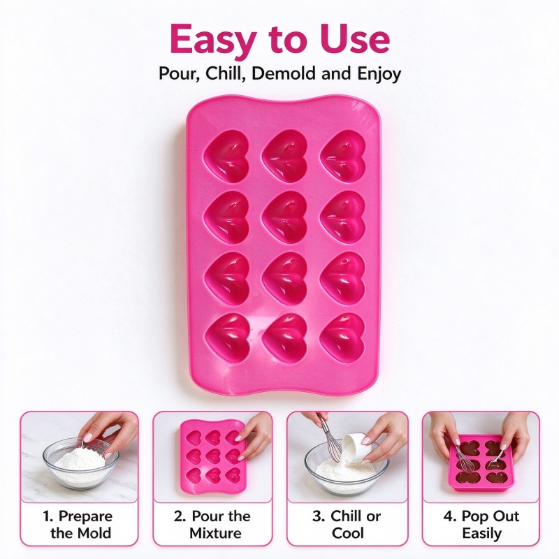 3D Love Heart Silicone Mold Fo - огляд і ціна Candle Molds