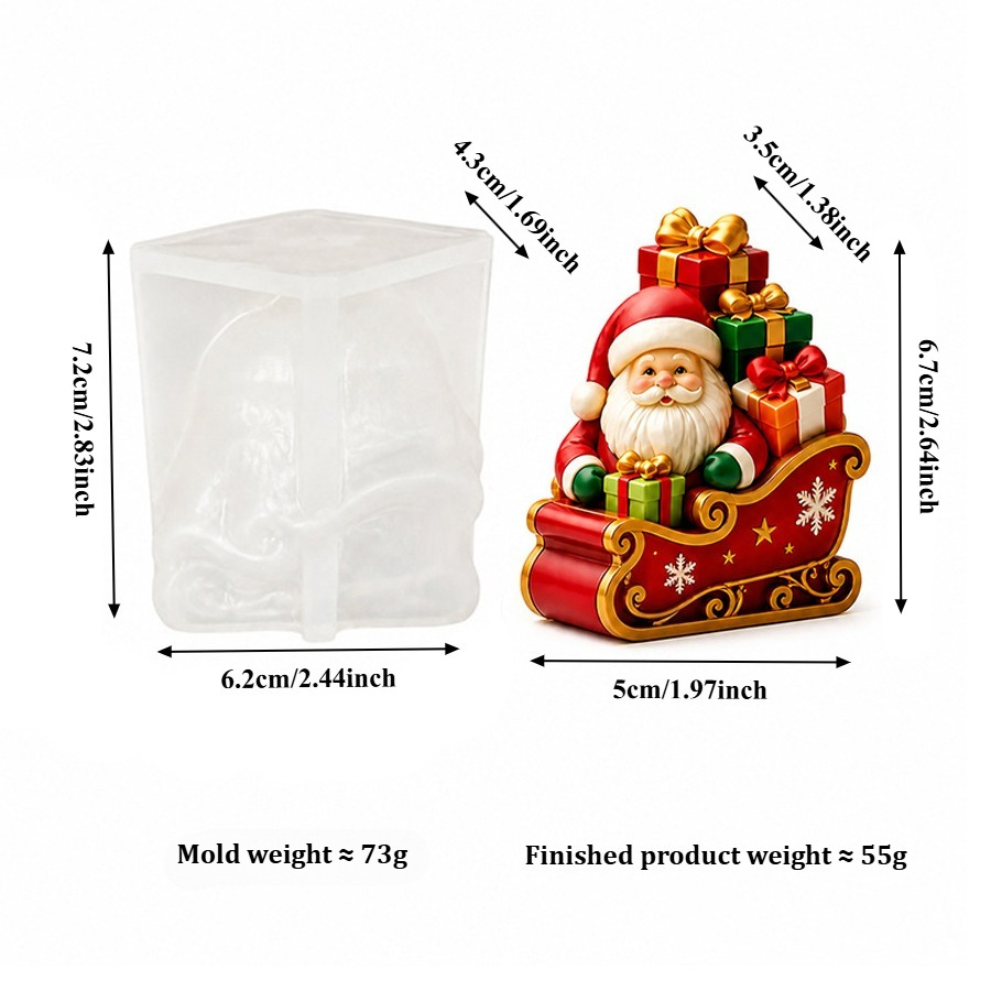 Sled Santa Claus and Gift Box  - огляд і ціна Candle Containers