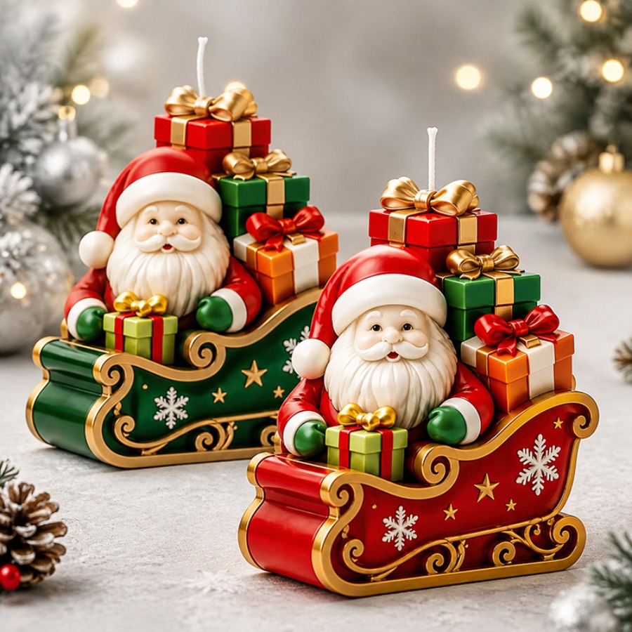 Sled Santa Claus and Gift Box  - огляд і ціна Candle Containers