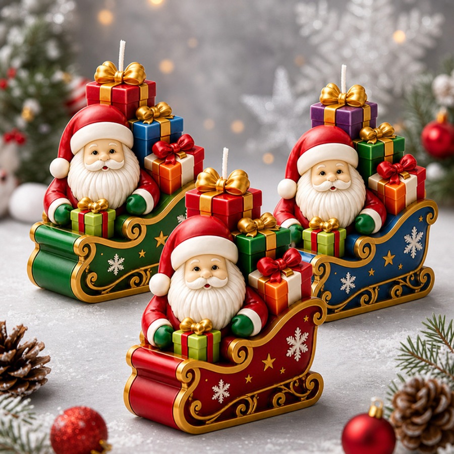 Sled Santa Claus and Gift Box  - огляд і ціна Candle Containers